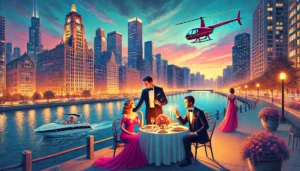 Couple Taking a Candle Light Dinner Chicago