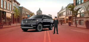 professional chauffeur with a luxury car