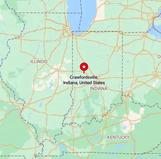 Map of Crawfordsville IN
