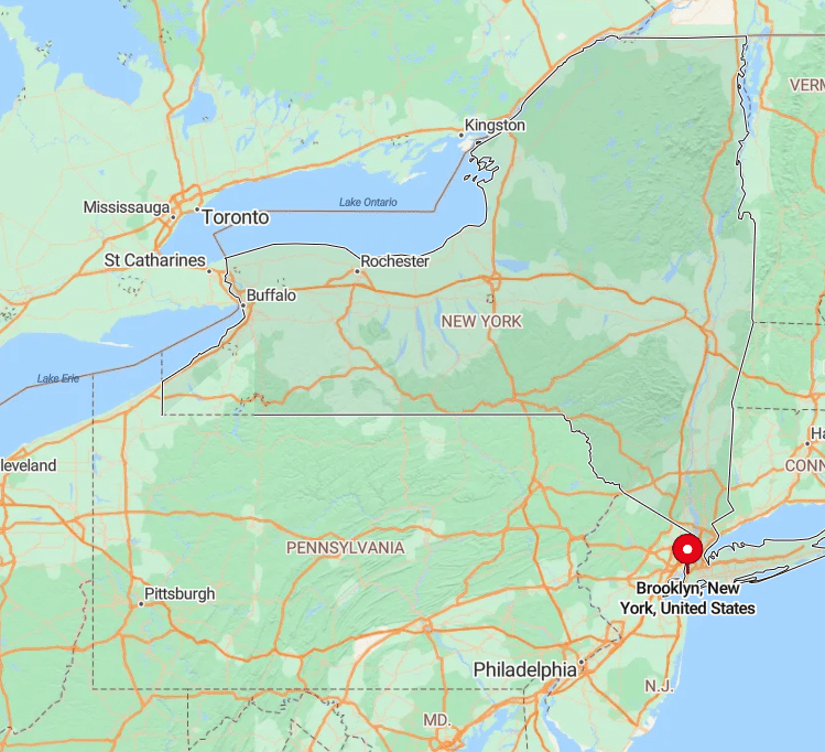 Map of Brooklyn, New York, United States