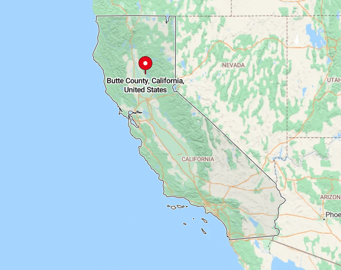 map of Butte County, California, United States
