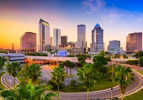 Tampa, Florida, USA downtown skyline.