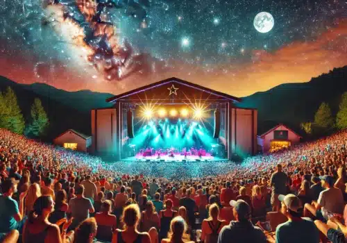 A vibrant concert at Alpine Valley Music Theater with a large crowd