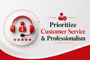 Prioritize customer service and professionalism