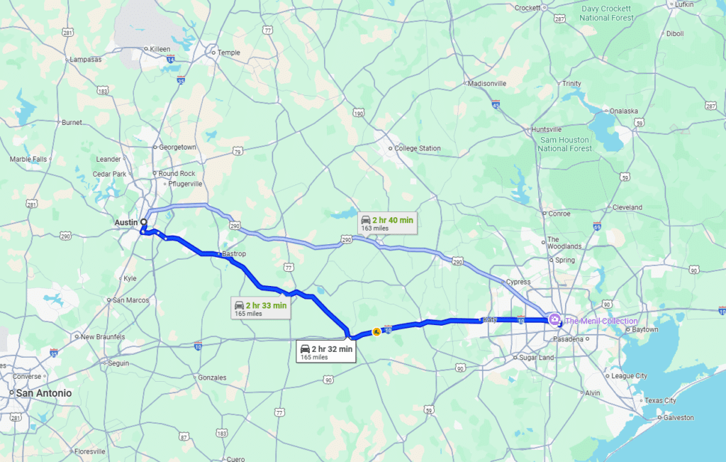 Routes from Austin to Houston