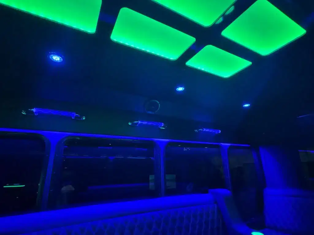 Interior of Party Sprinter in Las Vegas NV