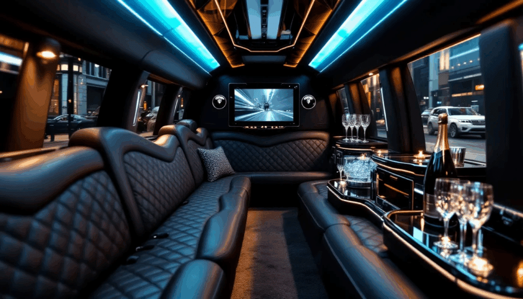 Interior of Stretch Limo