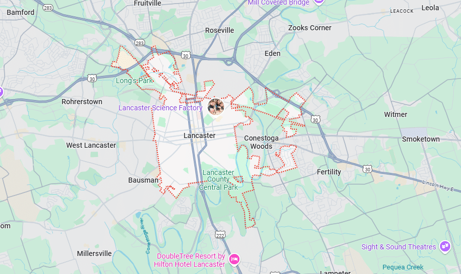 Map of Lancaster PA