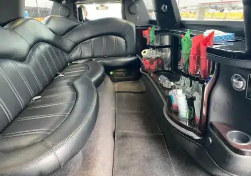 Interior of luxury limousine