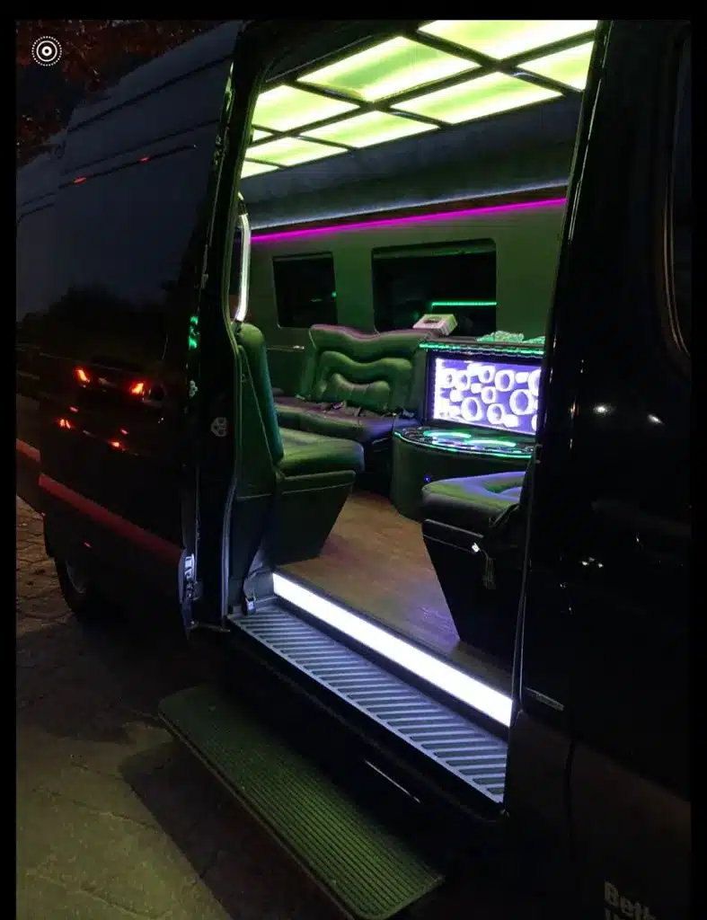 Interior of Lavish Sprinter with Lights