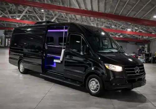 Sleek black Mercedes Benz Van