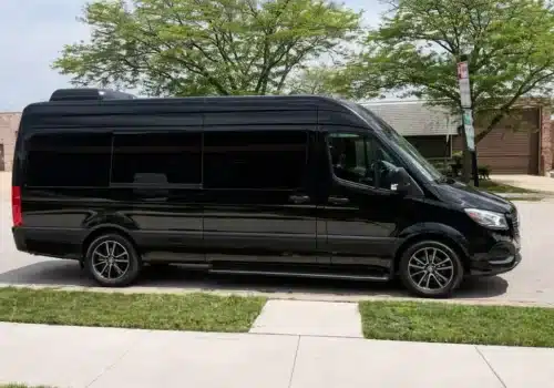 Sleek black Mercedes van