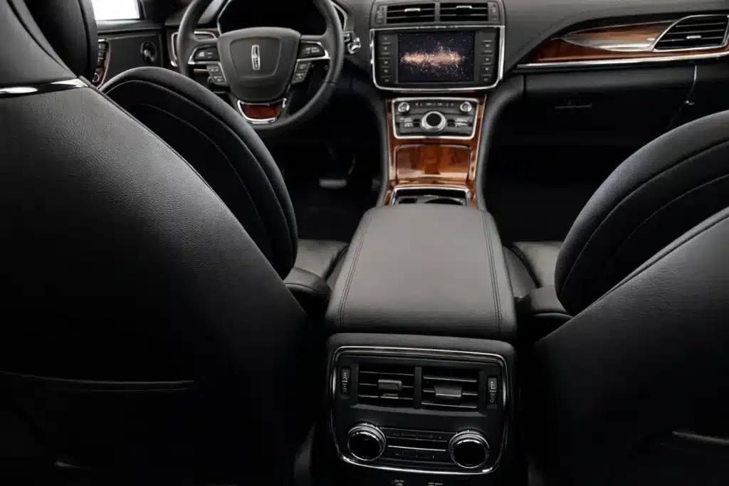 luxury interior of town car