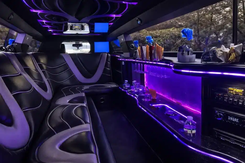 Luxurious limousine interior