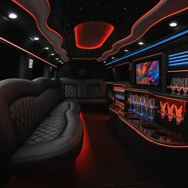 Luxury interior of Hummer Limo
