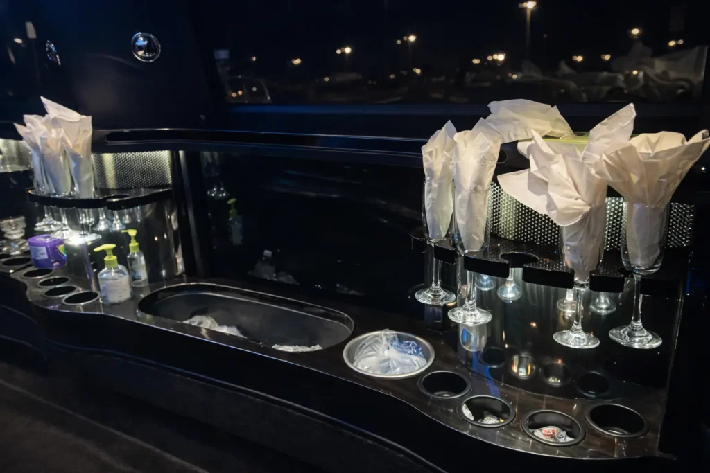 Luxury limousine bar
