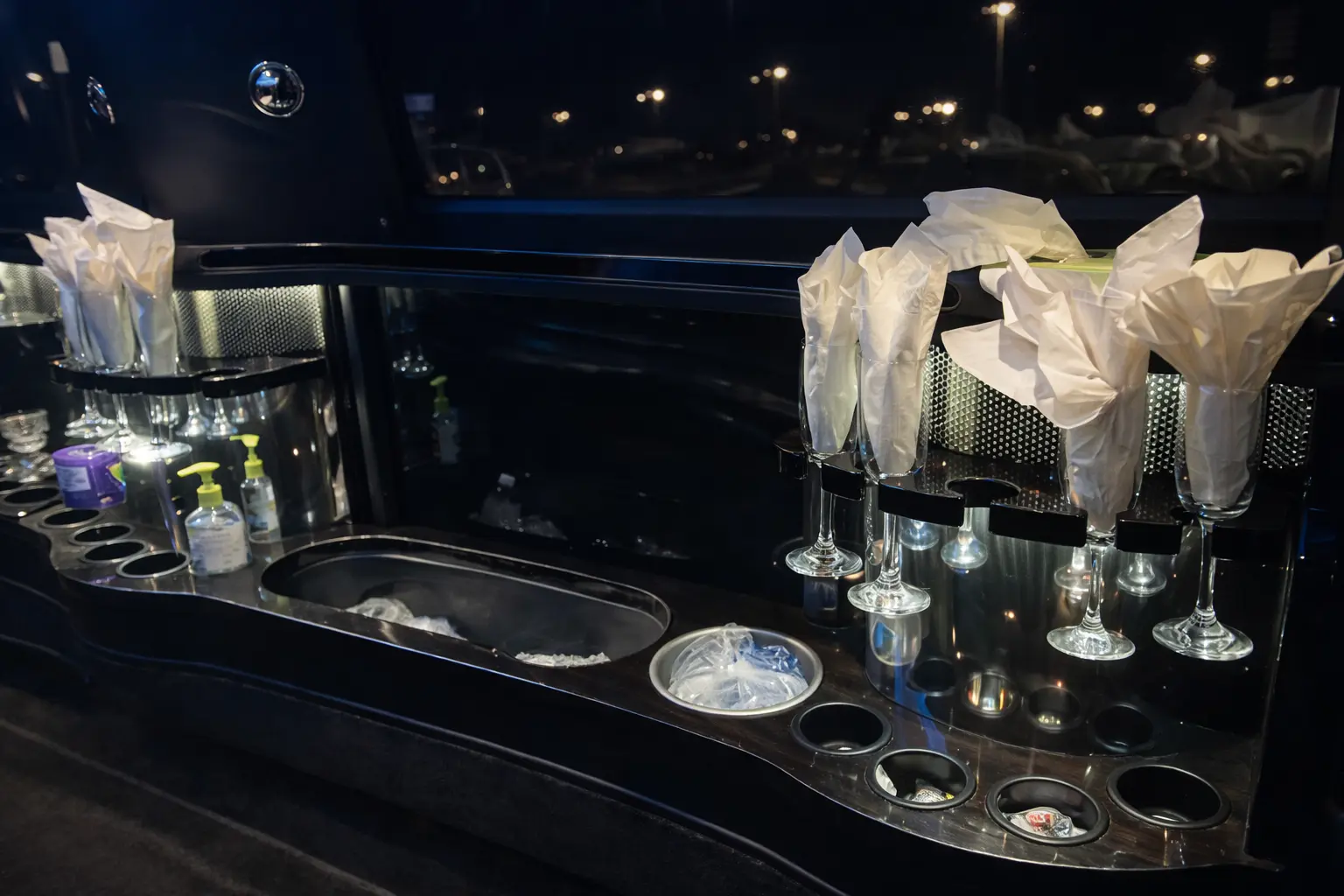 Luxury limousine bar