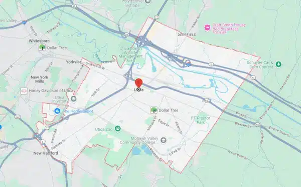 Map of Utica NY