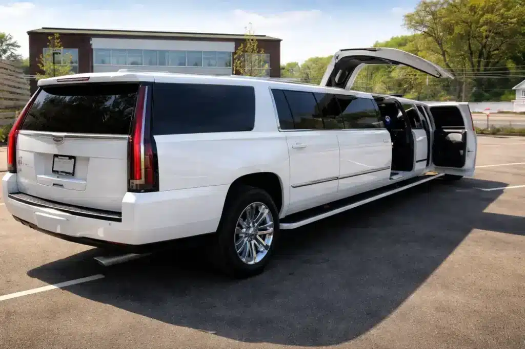 white cadillac limo