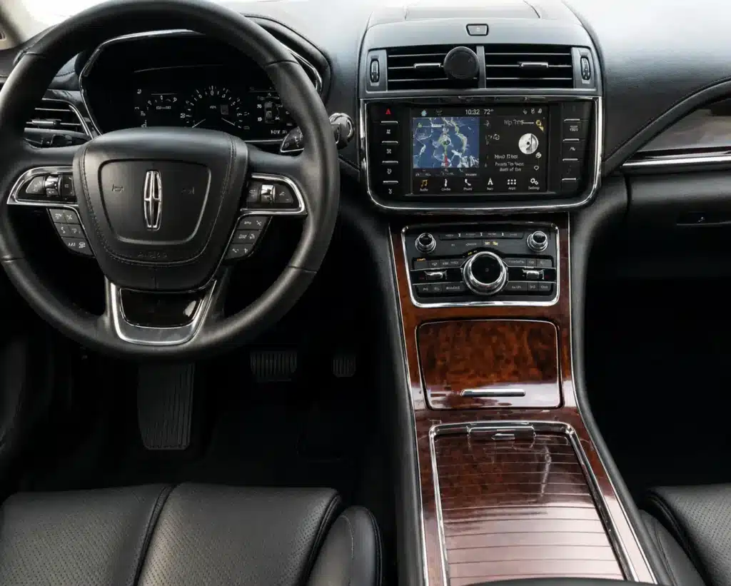 Luxury Black sedan interior