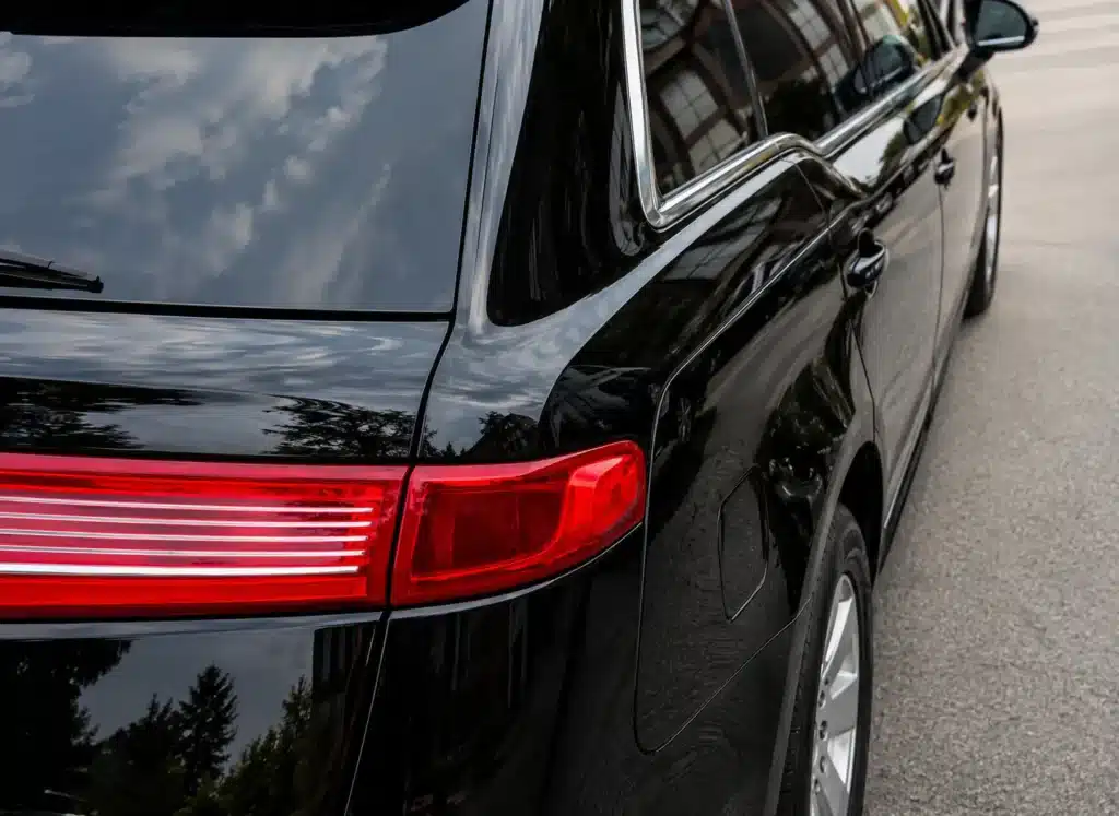 Shiny black car