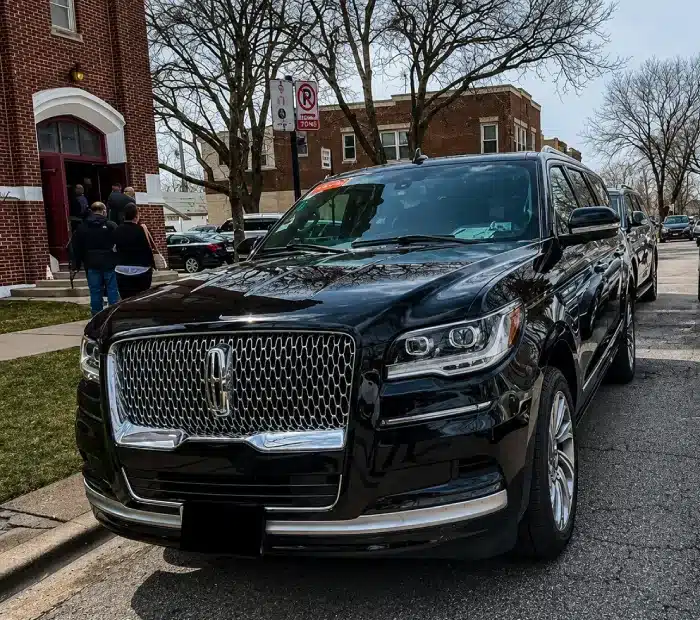 Lincoln Navigator on a suburban street