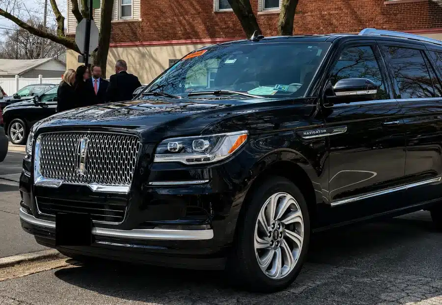Luxury SUV in city