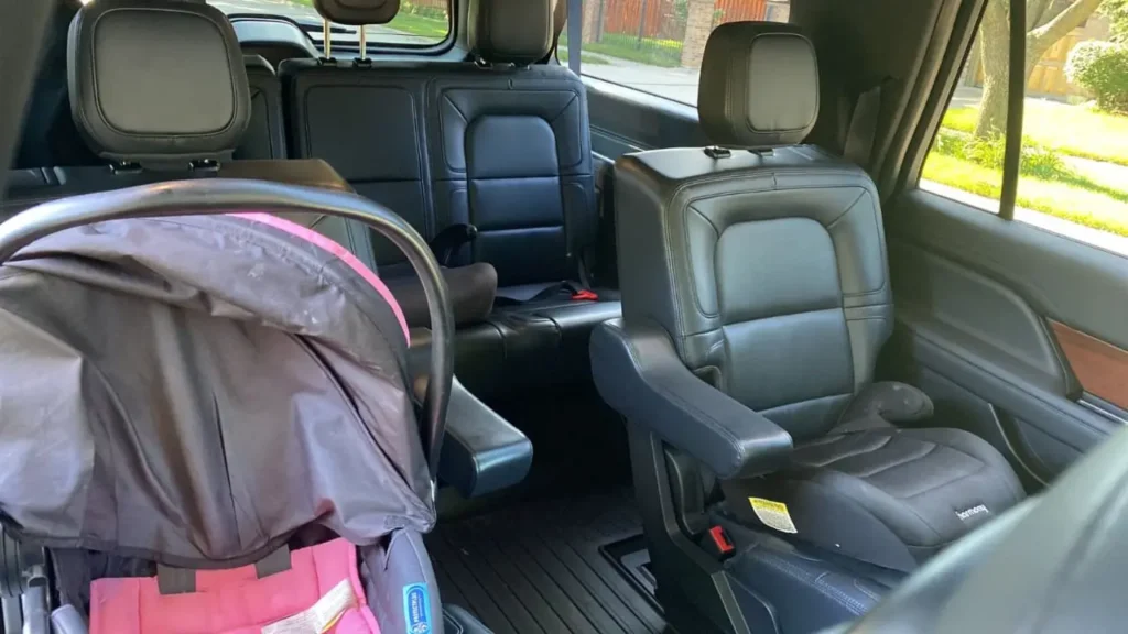 reliable luxury car service with car seat