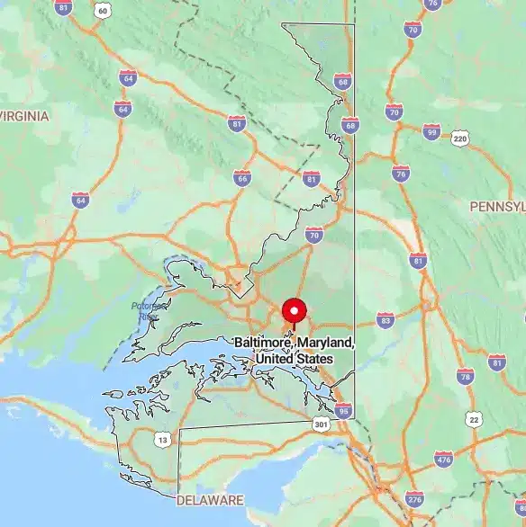 Map of Baltimore, Maryland