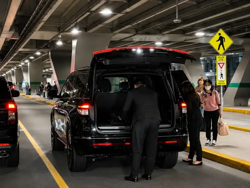 Premium chauffeur loading luggage